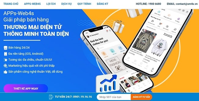 Thiết kế App mobile bán hàng Web4s